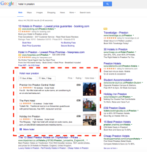 Example of Google Local listing